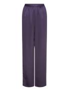 Ayla Satin Trousers Bottoms Trousers Straight Leg Purple Ahlvar Galler...