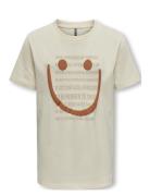 Kobessex S/S Tee Box Jrs Tops T-shirts Short-sleeved Cream Kids Only