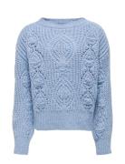 Kogrosetta L/S Glitter Knt Tops Knitwear Pullovers Blue Kids Only