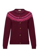 Joelle Cotton Cardigan Tops Knitwear Cardigans Burgundy Jumperfabriken