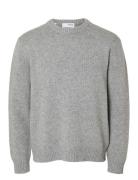 Slhcody Ls Knit Relaxed Crew Neck Noos Tops Knitwear Round Necks Grey ...