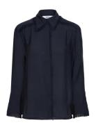 Havanna - Sheer Fringes Tops Shirts Long-sleeved Navy Day Birger Et Mi...