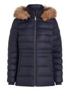 Tyra Down Jacket With Fur Vuorillinen Takki Topattu Takki Navy Tommy H...