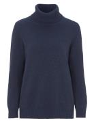 Caroline Turtleneck Tops Knitwear Turtleneck Navy Newhouse