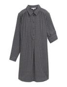 Checked Flanell Dress Polvipituinen Mekko Navy Tom Tailor