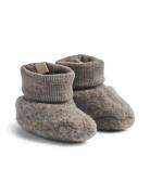 Wool Fleece Booties Lei Aamutossut Sisäkengät Brown Wheat