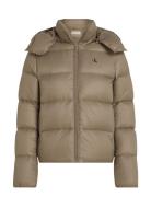 Mw Down Short Puffer Vuorillinen Takki Topattu Takki Beige Calvin Klei...