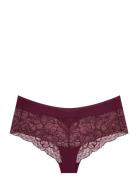 Body Make-Up Illusion Lace Shorty Alushousut Brief Tangat Burgundy Tri...