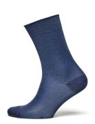 Pernille Glitter Socks Lingerie Socks Regular Socks Blue Mp Denmark