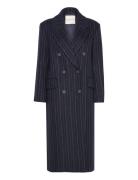 Pinstripe Wool Coat Outerwear Coats Winter Coats Navy GANT