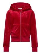 Velour Zip Hoodie Tops Sweat-shirts & Hoodies Hoodies Red GANT