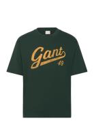 Graphic T-Shirt Tops T-shirts Short-sleeved Green GANT