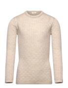 Merino Classic Pointelle Blouse Tops Knitwear Pullovers Beige Copenhag...