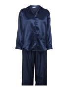 Satin Long Sleeve Pyjamas Pyjama Blue Lady Avenue