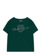 Relaxed Contrast Shield T-Shirt Tops T-shirts Short-sleeved Green GANT