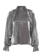 Kbsacha Lotta Blouse Tops Blouses Long-sleeved Silver Karen By Simonse...