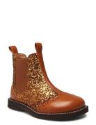 Booties - Flat - With Elastic Bootsit Nauhalliset Saapikkaat Brown ANG...