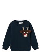 Nmmrsanta Nreg Sweat Bru Box Tops Knitwear Pullovers Navy Name It