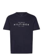 Big Hilfiger Tee Tops T-shirts Short-sleeved Navy Tommy Hilfiger