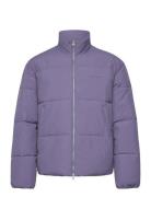 Puffer Jacket-Heron Vuorillinen Takki Topattu Takki Purple Edwin