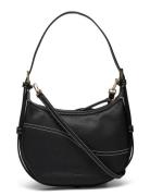 Silea Black/Contrast Stitch Grained Calf Bags Small Shoulder Bags-cros...