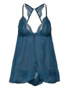 Bd Crinkle Lace Astrid Body Alusmekko Blue Hunkemöller