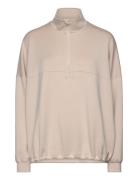 Comfy Half Zip Tops Sweat-shirts & Hoodies Sweat-shirts Beige Aim´n