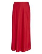 Viellette Hw Long Skirt - Noos Pitkä Hame Red Vila