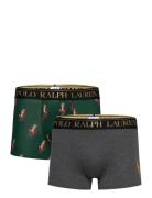 Stretch Cotton Trunk 2-Pack Bokserit Green Polo Ralph Lauren Underwear