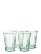 Gc Recycled Vandglas 22 Cl Klar Grøn 4 Stk. Home Tableware Glass Drink...