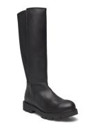 Kall Over Knee Boot #C Korkeavartiset Saapikkaat Black Bianco