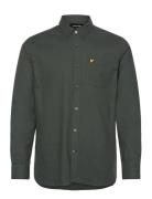 Plain Flannel Shirt Tops Shirts Casual Green Lyle & Scott