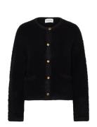 Carly Wool Blend Cardigan Tops Knitwear Cardigans Black Malina