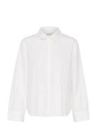 Crglitter Shirt Tops Shirts Long-sleeved White Cream