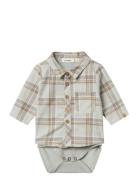 Nbmseven Ls Boxy Body Shirt Lil Bodies Long-sleeved Grey Lil'Atelier