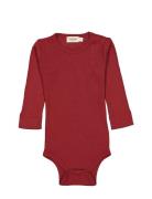 Plain Body Ls Bodies Long-sleeved Red MarMar Copenhagen