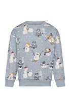 Sweater Snowman Story Tops Sweat-shirts & Hoodies Sweat-shirts Blue Li...