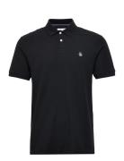 Daddy Org Piq Sticke Tops Polos Short-sleeved Black Original Penguin