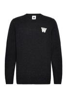 Wwtay L Tops Knitwear Round Necks Black Double A By Wood Wood