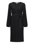 Sparkling Midi Wrap Dress Polvipituinen Mekko Black Bubbleroom