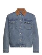 Cord Collar Indigo Teddy Jacket Farkkutakki Denimtakki Blue Scotch & S...