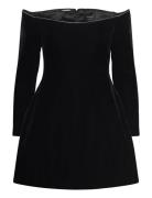 Nadene Velour Hourglass Dress Lyhyt Mekko Black Bardot