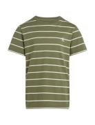 2P Striped T-Shirts Tops T-shirts Short-sleeved Green Calvin Klein