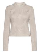 Cable Knit Sweater Tops Knitwear Jumpers Beige Calvin Klein Jeans