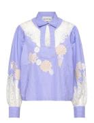 Shellcu Tops Shirts Long-sleeved Blue Munthe