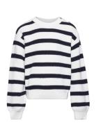 Knit Striped Sweater Tops Sweat-shirts & Hoodies Sweat-shirts White Ma...