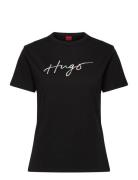 Damacia_3 Tops T-shirts & Tops Short-sleeved Black HUGO