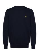 Cotton Crew Neck Jumper Tops Knitwear Round Necks Navy Lyle & Scott
