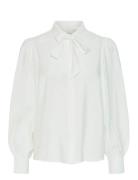 Yaspil Ls Bow Shirt S. Noos Tops Shirts Long-sleeved White YAS