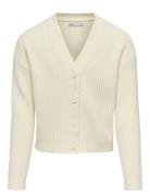 Kogmandy Ls Short Boxy Cardigan Knt Noos Tops Knitwear Cardigans Cream...